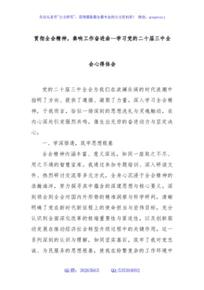 贯彻全会精神，奏响工作奋进曲—学习党的二十届三中全会心得体会