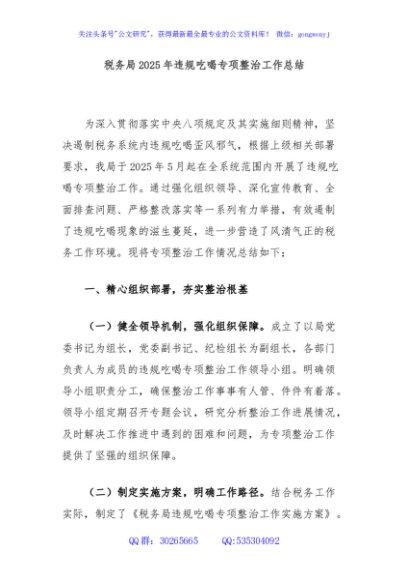 税务局2025年违规吃喝专项整治工作总结