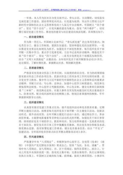 社区办党建工作汇报