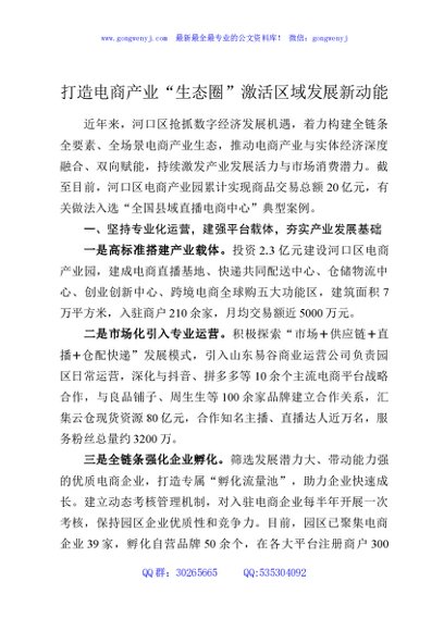 打造电商产业“生态圈”激活区域发展新动能