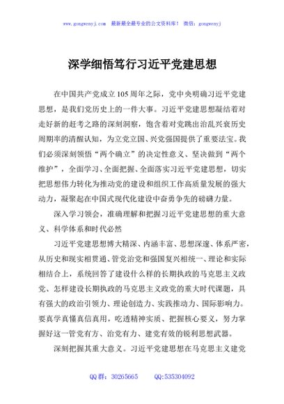 深学细悟笃行习近平党建思想