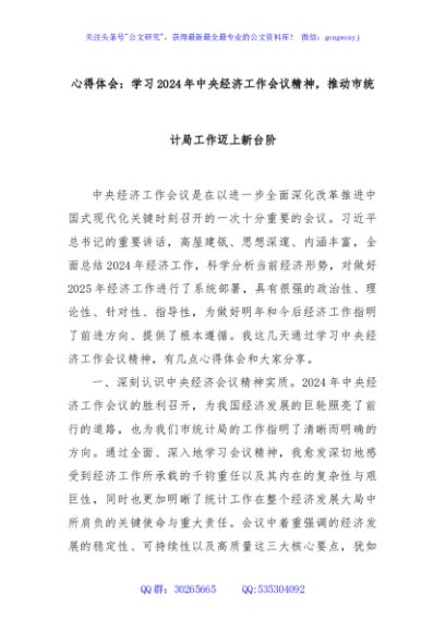 心得体会：学习2024年中央经济工作会议精神，推动市统计局工作迈上新台阶