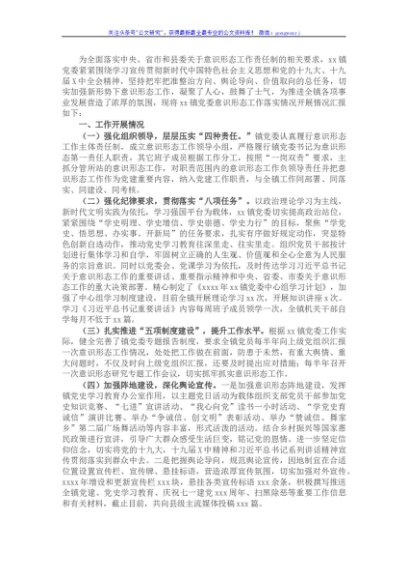 2021年意识形态工作汇报（镇乡）
