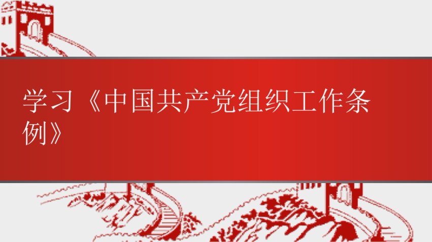学习《中国共产党组织工作条例》