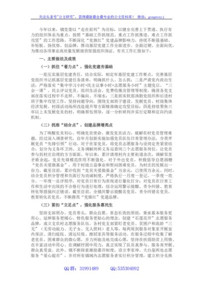 某镇基层党建工作汇报