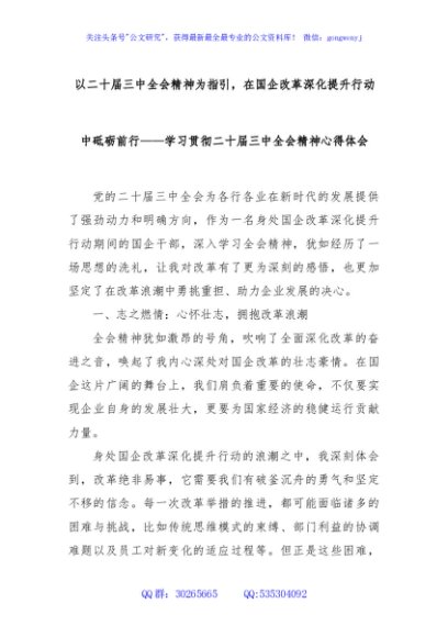 以二十届三中全会精神为指引，在国企改革深化提升行动中砥砺前行——学习贯彻二十届三中全会精神心得体会