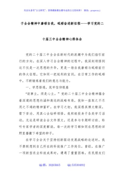 于全会精神中磨砺自我，砥砺奋进新征程——学习党的二十届三中全会精神心得体会