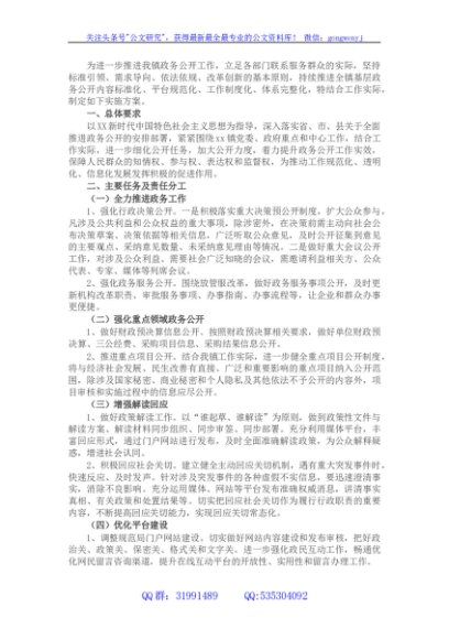 镇2022年度政务公开工作实施方案