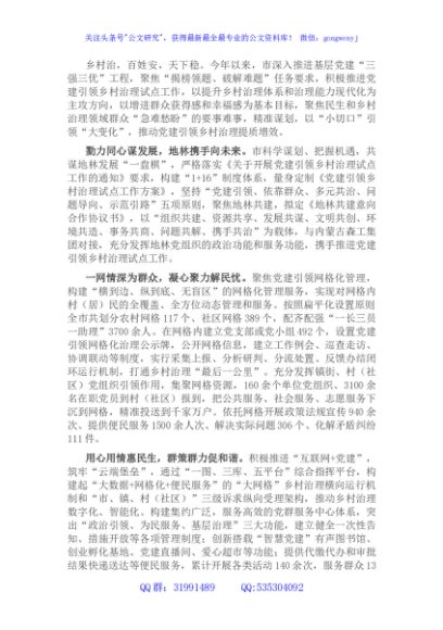 以高质量党建引领乡村治理 谱写乡村振兴新篇章