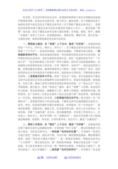 关于创新国企基层党支部书记培养机制的情况汇报