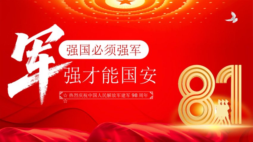 强国必须强军军强才能国安PPT八一建军节热烈庆祝建军98周年专题课件