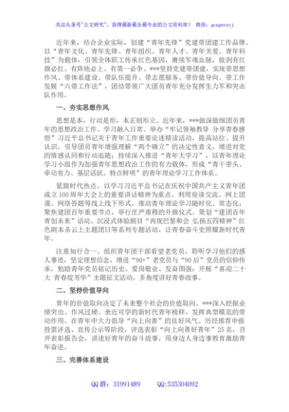 团支部品牌创建材料