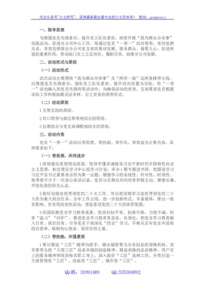 国企分公司党支部党建品牌活动实施方案