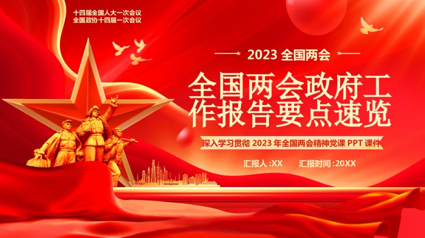 全国两会政府工作报告要点PPT