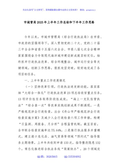 市城管局2025年上半年工作总结和下半年工作思路