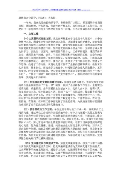 社会组织支部书记2021年抓基层党建工作述职报告