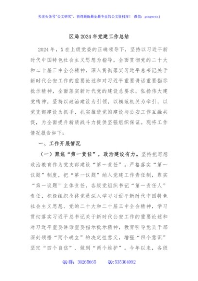 区局2024年党建工作总结