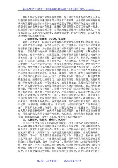 纪检监察干部队伍教育整顿心得体会：打造自身正自身硬自身廉的纪检监察铁军