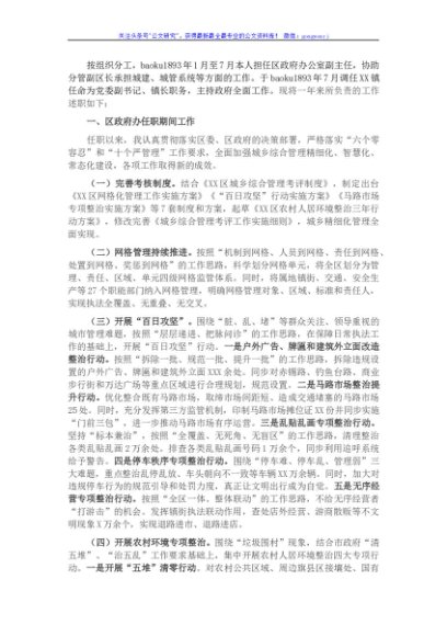 镇长述职报告