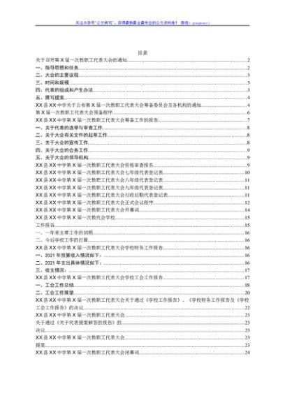 中学教职工代表大会全套材料汇编（学校）