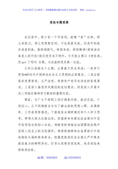 党性专题党课