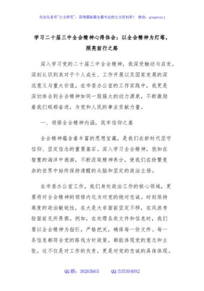 学习二十届三中全会精神心得体会：以全会精神为灯塔，照亮前行之路