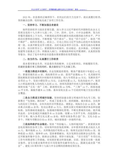 副书记2021年述职述廉报告