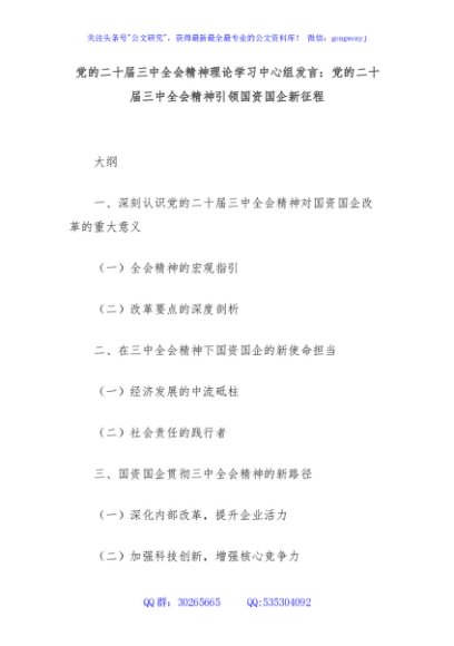 党的二十届三中全会精神理论学习中心组发言：党的二十届三中全会精神引领国资国企新征程
