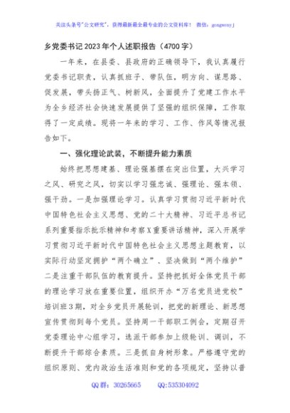 乡党委书记2023年个人述职报告