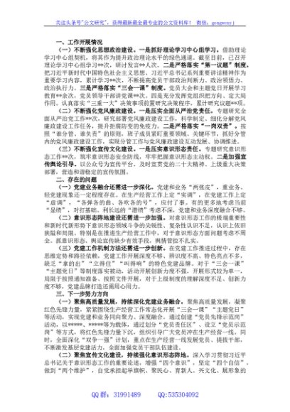 2023年上半年党建工作情况报告
