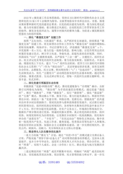 乡镇2022年基层党建工作计划