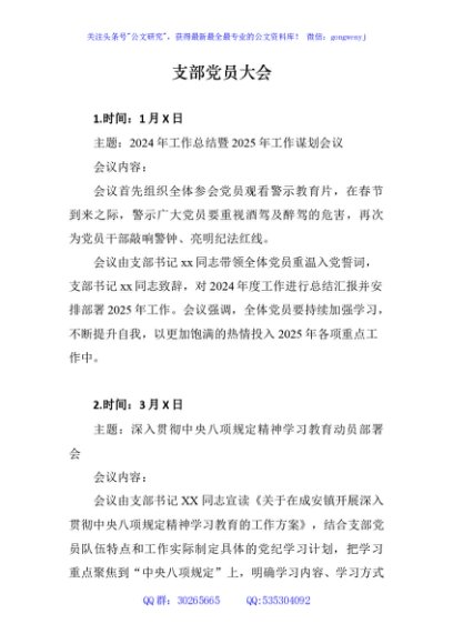 2025年1-3月支部手册模版